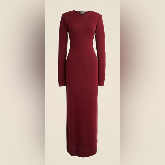 J.Crew Spring Street long-sleeve cashmere sweater-dress in burgundy - Picture 4 of 9